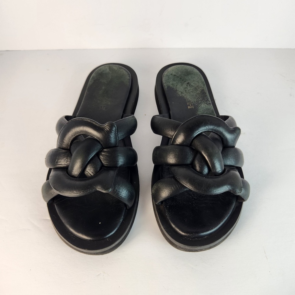 Coach Georgie Women's C Signature‎ Black Leather Slip-On Sandals Size 6B - Picture 5 of 6